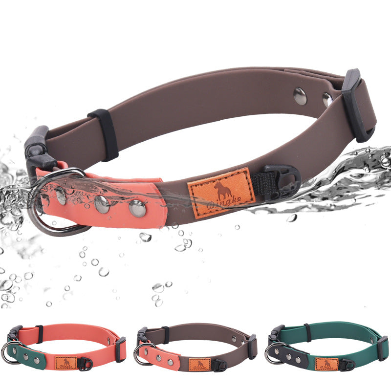 heavy-duty waterproof-dog-collar- Escape-Proof-quick-Dry-PVC