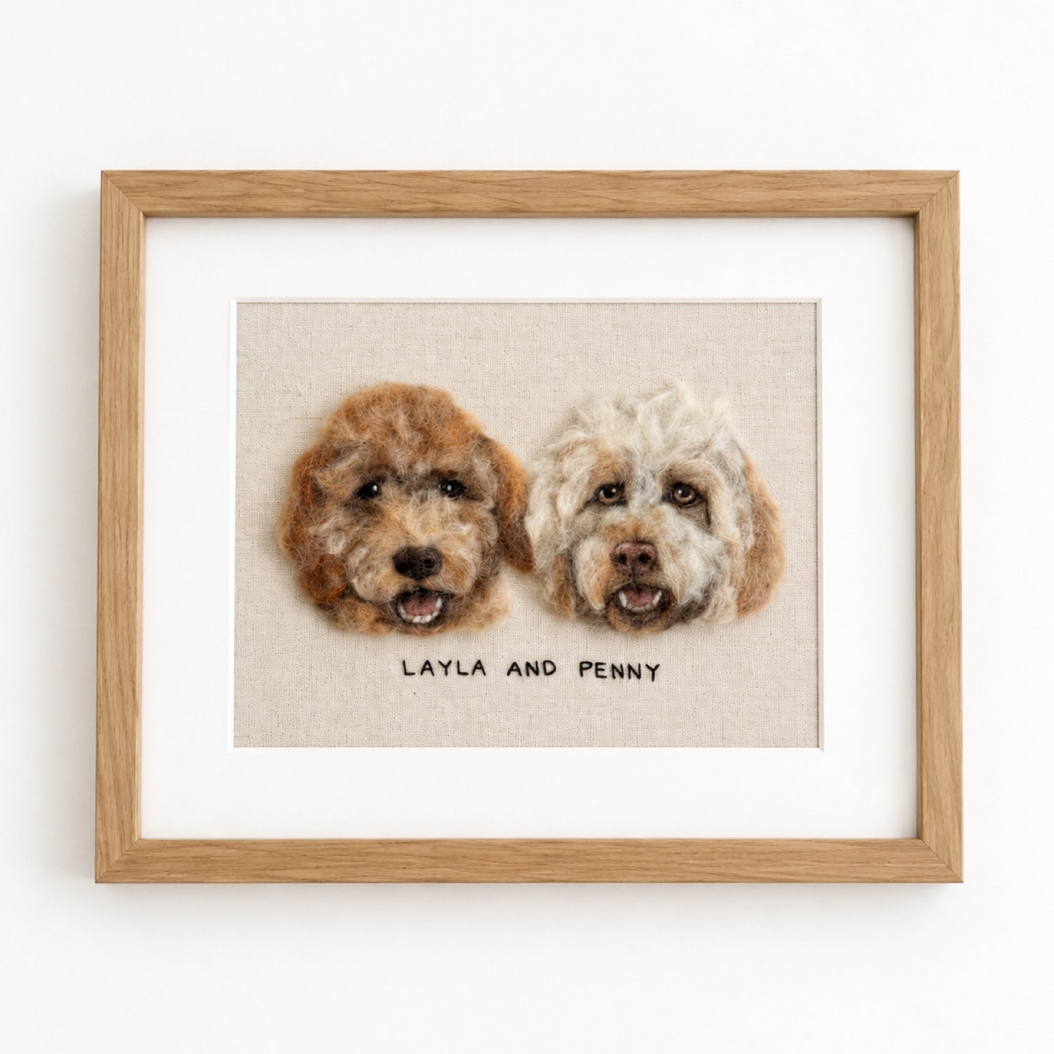 Rectangle Frame Custom Wool Felt Pet Portrait