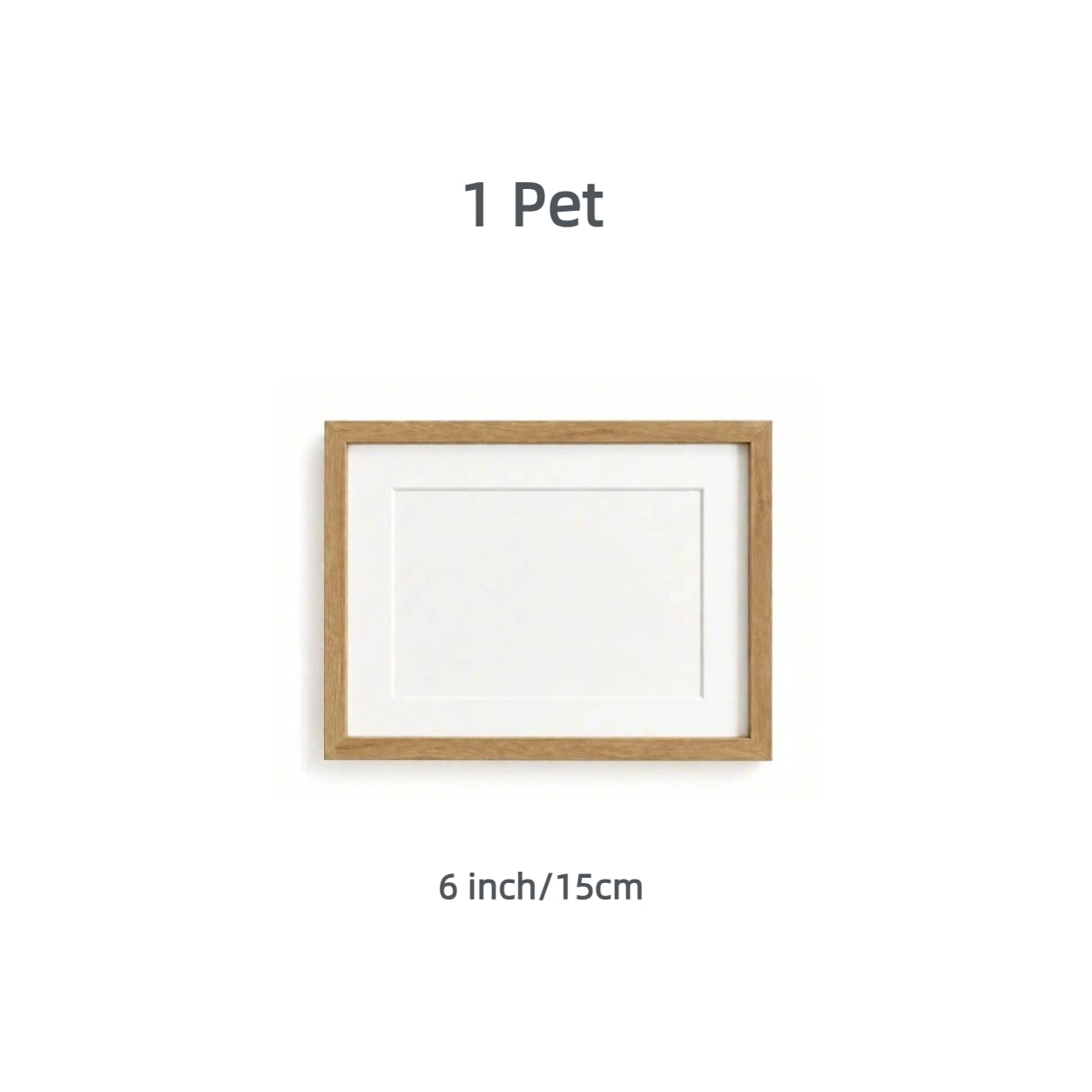 Custom wool felt pet portrait in rectangular wooden frame, 1 pet, 6 inch / 15 cm – size reference – Dogwhoo
