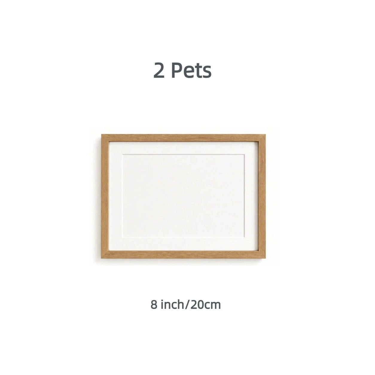 Custom wool felt pet portrait in rectangular wooden frame, 2 pets, 8 inch / 20 cm – size reference – Dogwhoo