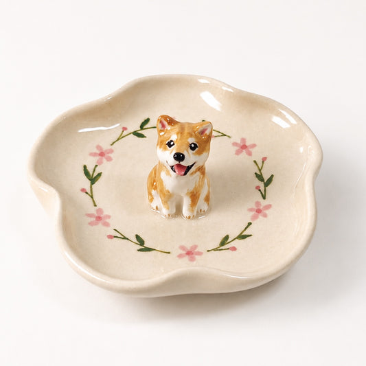 Handcrafted custom 3D pet portrait jewelry ring dish — personalized keepsake for dog and cat lovers