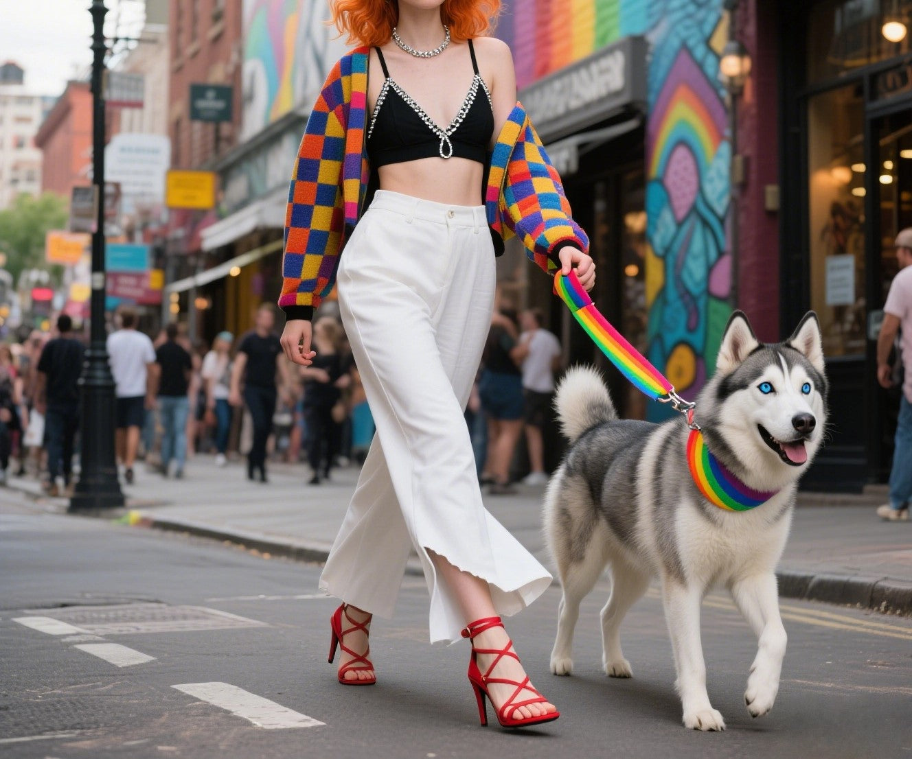 Dog Collar-Best-dressed duo-Holographic Pride-Cyber Neon Glow