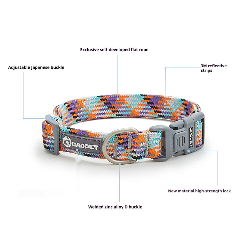 dog-collar-luminous flat-rope weaving-2025 new release