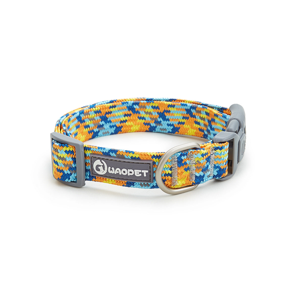 dog-collar-luminous flat-rope weaving-heavy-duty pull resistance