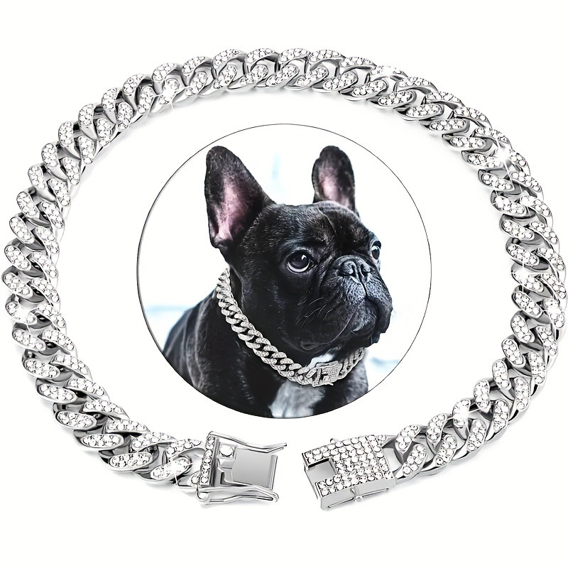  2025 trending diamond dog collar -hip-hop cuban chain