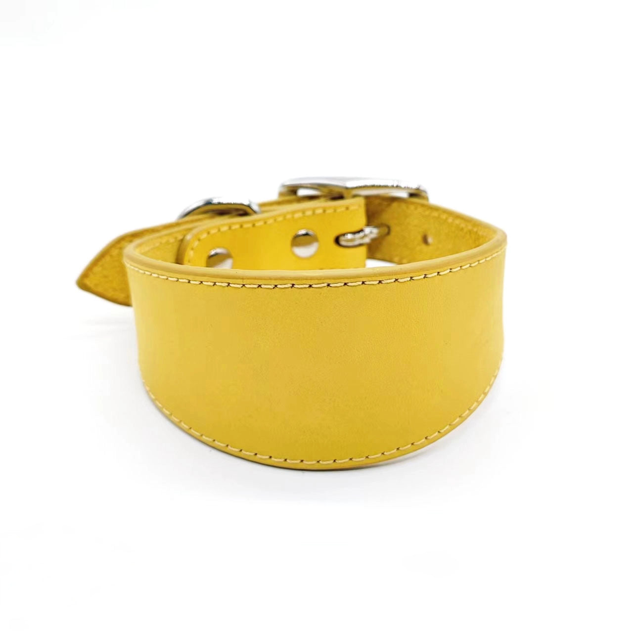 100% full-grain leather dog collar-4-6cm widened collar-anti-choke