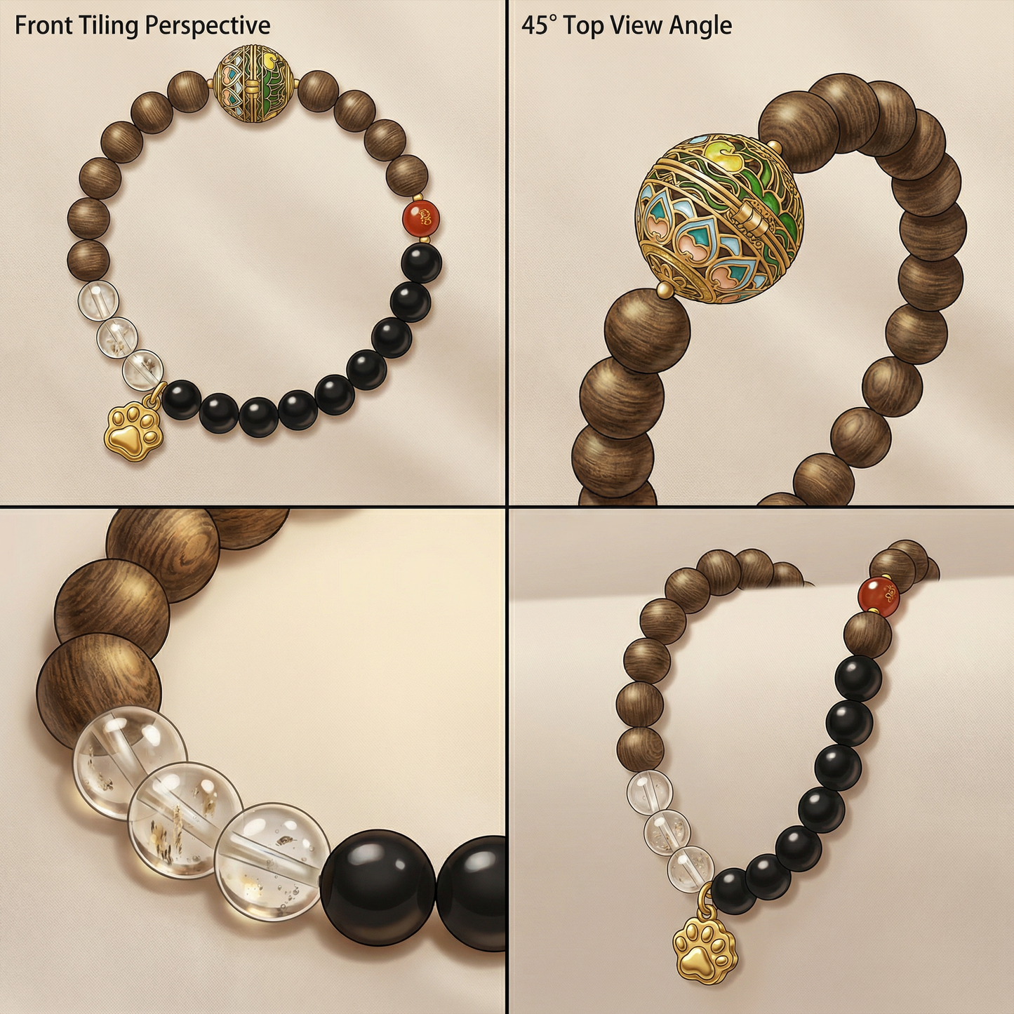 rainbow bridge-dog-memorial-bracelet-pet-energy-details