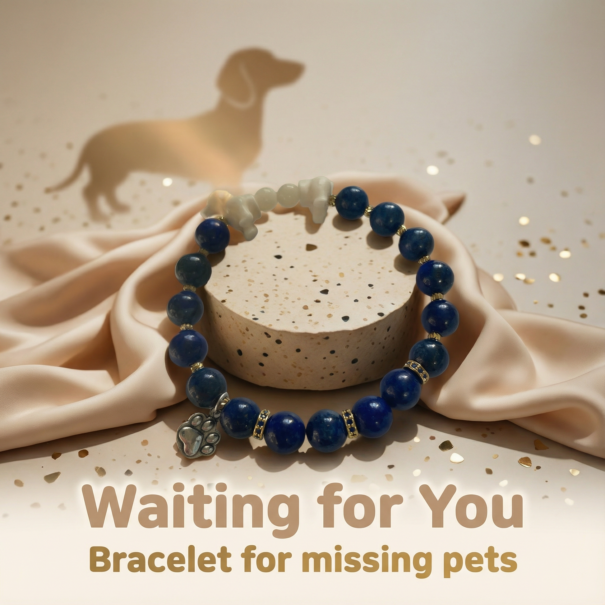 rainbow bridge-missing-dog-dachshund-pet memorial-bracelet